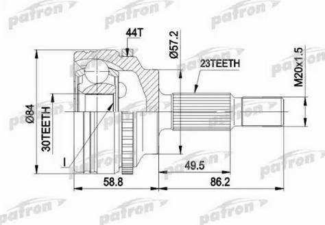 Patron PCV1542 - Шарнірний комплект, ШРУС, приводний вал autozip.com.ua