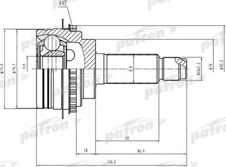 Patron PCV1551 - Шарнірний комплект, ШРУС, приводний вал autozip.com.ua