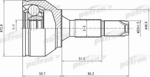 Patron PCV1561 - Шарнірний комплект, ШРУС, приводний вал autozip.com.ua