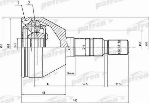 Patron PCV1505 - Шарнір, ШРУС, приводний вал autozip.com.ua