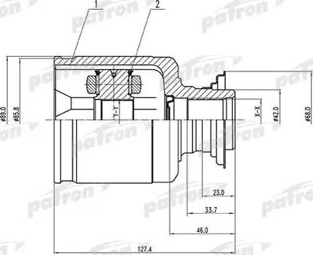 Patron PCV1512 - Шарнірний комплект, ШРУС, приводний вал autozip.com.ua