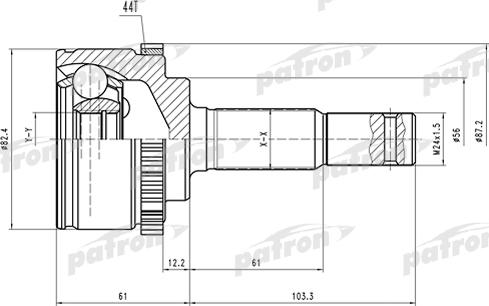 Patron PCV1534 - Шарнірний комплект, ШРУС, приводний вал autozip.com.ua