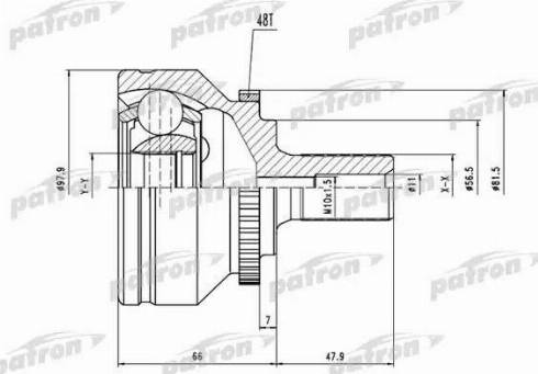 Patron PCV1538 - Шарнірний комплект, ШРУС, приводний вал autozip.com.ua