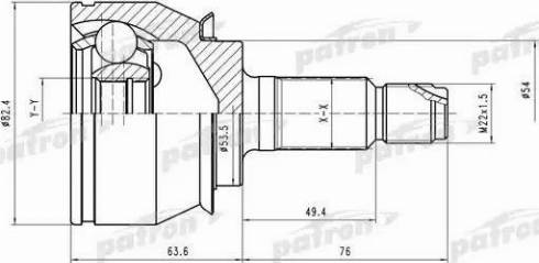 Patron PCV1520 - Шарнірний комплект, ШРУС, приводний вал autozip.com.ua