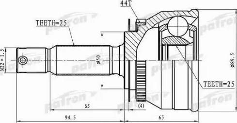 Patron PCV1608 - Шарнір, ШРУС, приводний вал autozip.com.ua
