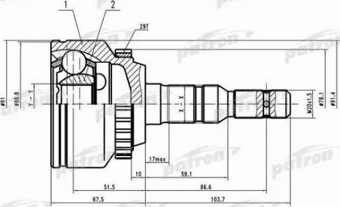 Patron PCV1618 - Шарнір, ШРУС, приводний вал autozip.com.ua