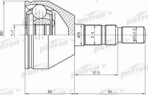 Patron PCV1613 - Шарнірний комплект, ШРУС, приводний вал autozip.com.ua