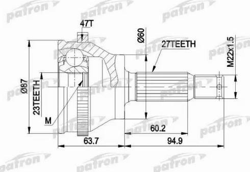 Patron PCV1617AR - Шарнірний комплект, ШРУС, приводний вал autozip.com.ua