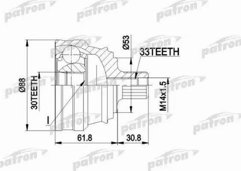 Patron PCV1091 - Шарнірний комплект, ШРУС, приводний вал autozip.com.ua