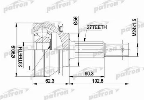 Patron PCV1098 - Шарнір, ШРУС, приводний вал autozip.com.ua
