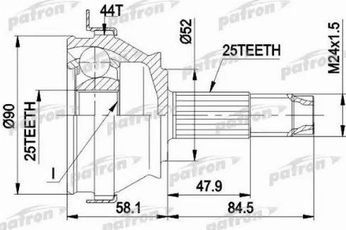 Patron PCV1093 - Шарнірний комплект, ШРУС, приводний вал autozip.com.ua