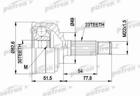 Patron PCV1044 - Шарнірний комплект, ШРУС, приводний вал autozip.com.ua