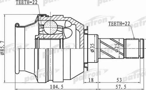 Patron PCV1058 - Шарнір, ШРУС, приводний вал autozip.com.ua