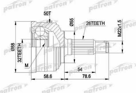 Patron PCV1053 - Шарнір, ШРУС, приводний вал autozip.com.ua