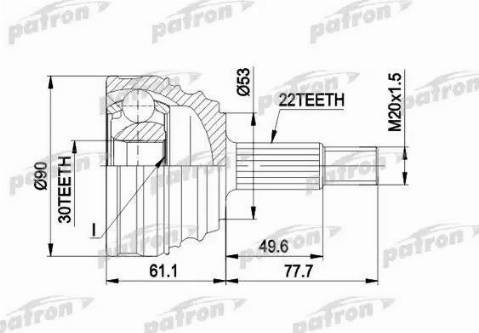 Patron PCV1009 - Шарнірний комплект, ШРУС, приводний вал autozip.com.ua