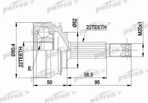 Patron PCV1007 - Шарнір, ШРУС, приводний вал autozip.com.ua