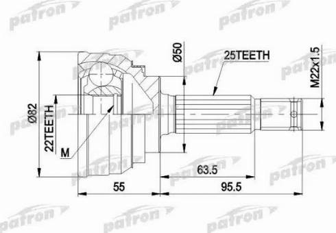 Patron PCV1026 - Шарнірний комплект, ШРУС, приводний вал autozip.com.ua