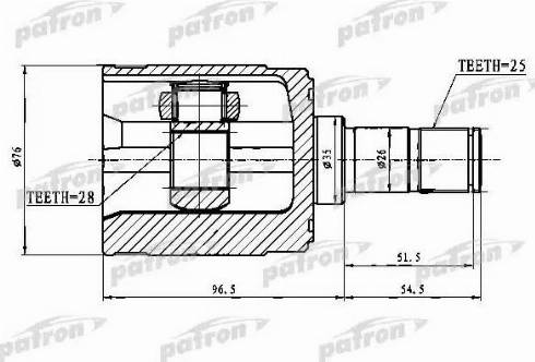 Patron PCV1023 - Шарнір, ШРУС, приводний вал autozip.com.ua