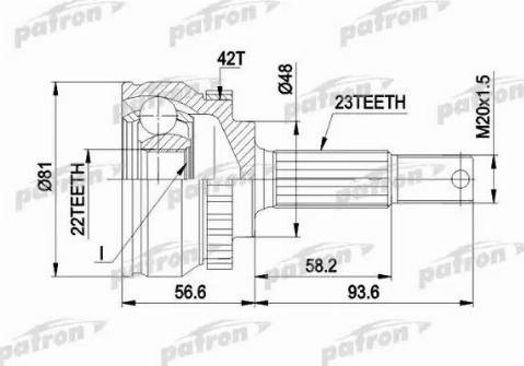 Patron PCV1193 - Шарнірний комплект, ШРУС, приводний вал autozip.com.ua