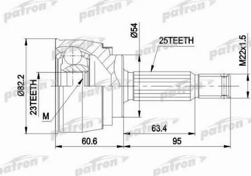 Patron PCV1147 - Шарнірний комплект, ШРУС, приводний вал autozip.com.ua