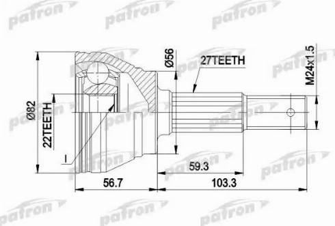 Patron PCV1164 - Шарнірний комплект, ШРУС, приводний вал autozip.com.ua