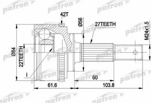 Patron PCV1165 - Шарнір, ШРУС, приводний вал autozip.com.ua