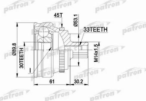 Patron PCV1112 - Шарнір, ШРУС, приводний вал autozip.com.ua