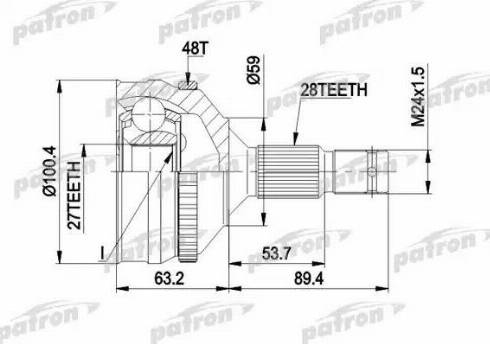 Patron PCV1180 - Шарнір, ШРУС, приводний вал autozip.com.ua