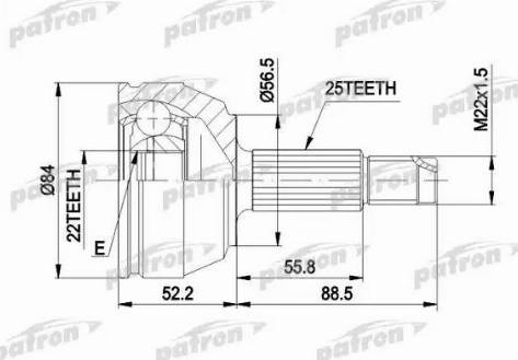 Patron PCV1125 - Шарнір, ШРУС, приводний вал autozip.com.ua