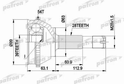 Patron PCV1120 - Шарнірний комплект, ШРУС, приводний вал autozip.com.ua