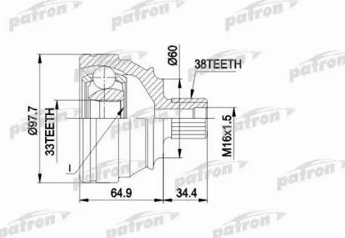 Patron PCV1123 - Шарнірний комплект, ШРУС, приводний вал autozip.com.ua