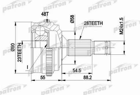 Patron PCV1179 - Шарнір, ШРУС, приводний вал autozip.com.ua
