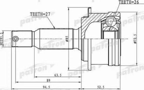 Patron PCV1393 - Шарнір, ШРУС, приводний вал autozip.com.ua