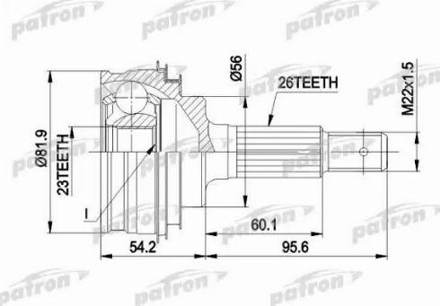 Patron PCV1346 - Шарнірний комплект, ШРУС, приводний вал autozip.com.ua