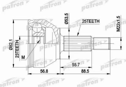 Patron PCV1354 - Шарнірний комплект, ШРУС, приводний вал autozip.com.ua