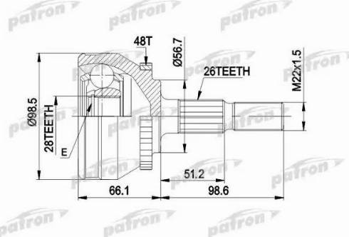 Patron PCV1368 - Шарнір, ШРУС, приводний вал autozip.com.ua