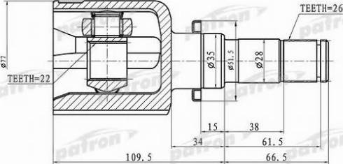 Patron PCV1363 - Шарнірний комплект, ШРУС, приводний вал autozip.com.ua