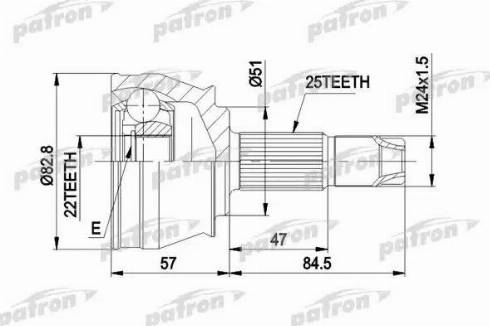 Patron PCV1306 - Шарнірний комплект, ШРУС, приводний вал autozip.com.ua