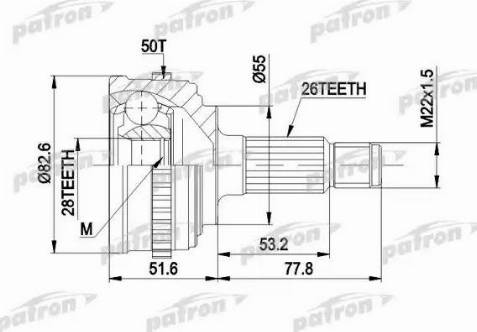 Patron PCV1301 - Шарнір, ШРУС, приводний вал autozip.com.ua