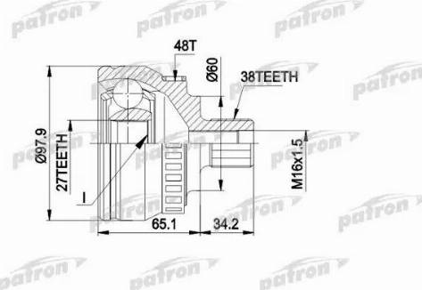 Patron PCV1389 - Шарнірний комплект, ШРУС, приводний вал autozip.com.ua