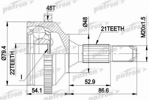 Patron PCV1382 - Шарнір, ШРУС, приводний вал autozip.com.ua