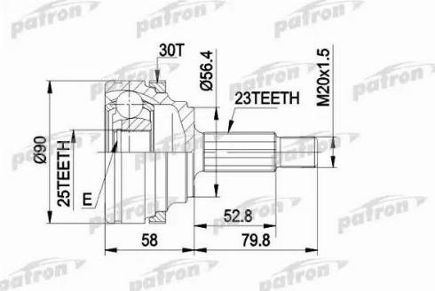 Patron PCV1336 - Шарнірний комплект, ШРУС, приводний вал autozip.com.ua