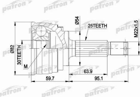 Patron PCV1329 - Шарнірний комплект, ШРУС, приводний вал autozip.com.ua