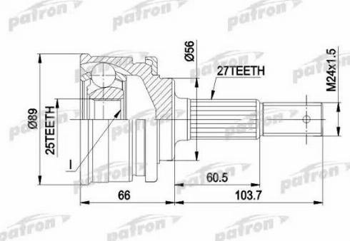 Patron PCV1323 - Шарнірний комплект, ШРУС, приводний вал autozip.com.ua