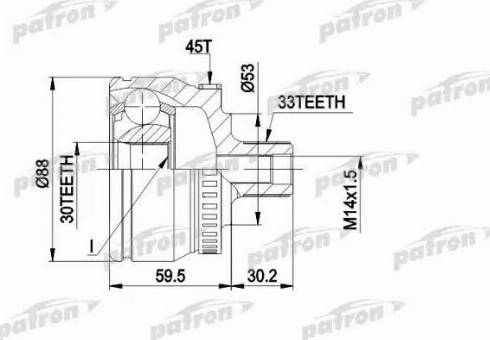 Patron PCV1375 - Шарнірний комплект, ШРУС, приводний вал autozip.com.ua