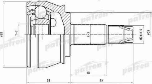 Patron PCV1245 - Шарнірний комплект, ШРУС, приводний вал autozip.com.ua