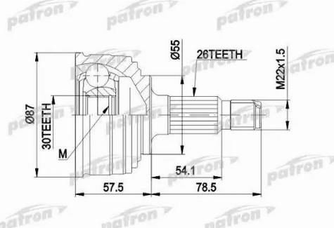 Patron PCV1251 - Шарнір, ШРУС, приводний вал autozip.com.ua