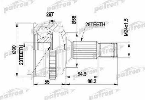 Patron PCV1263 - Шарнір, ШРУС, приводний вал autozip.com.ua