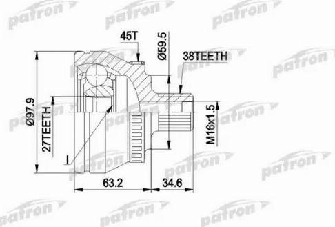 Patron PCV1267 - Шарнірний комплект, ШРУС, приводний вал autozip.com.ua