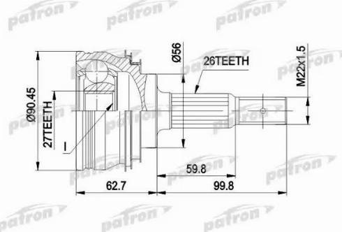 Patron PCV1207 - Шарнір, ШРУС, приводний вал autozip.com.ua